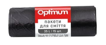 Пакети для сміття Pro Service Optimum чорні 15 штук 35л 45 *54