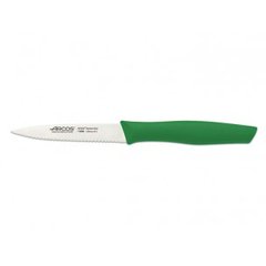 Нож для чистки зеленый зубчатый длина 10 см