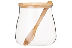 Сахарница 500мл стекло+бамбук
