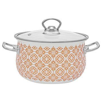 Каструля Infinity Gold сферична з н/ж фурн. і скляною кришкою 2,1л d16 Емальована сталь