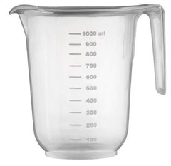 Склянка мірна з носиком і ручкою 1л d12,6 см h15,5 см пластик