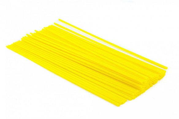 Соломка для коктейлей желтая 300 штук d0,3 см длина 26,5 см пластик