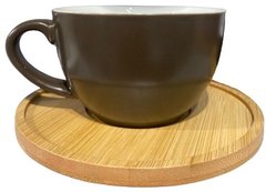 Чашка чайная с блюдцем коричневая 300мл фарфор