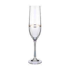 Набор бокалов для шампанского 6 штук 190мл d4,2 см h24 см богемское стекло