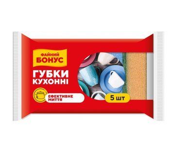 Губка кухонна Файний бонус пориста 5 штук