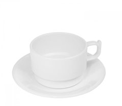 Чашка чайна з блюдцем 200мл d8,8 см h5,7 см полікарбонат