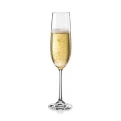 Набор бокалов для шампанского 6 штук 190мл d4,2 см h24 см богемское стекло