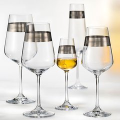 Набор бокалов для вина 6 штук 450мл d6 см h24 см богемское стекло