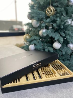 Столовые приборы Sola Luxus Rille Gold 24предмета Нержавейка