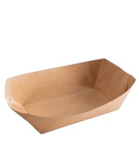 Тарелка лодочка крафт 20х12 см h4,5 см бумажное без ламин