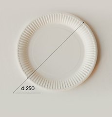 Комплект тарелок с жировым барьером 10 штук d25 см бумажное